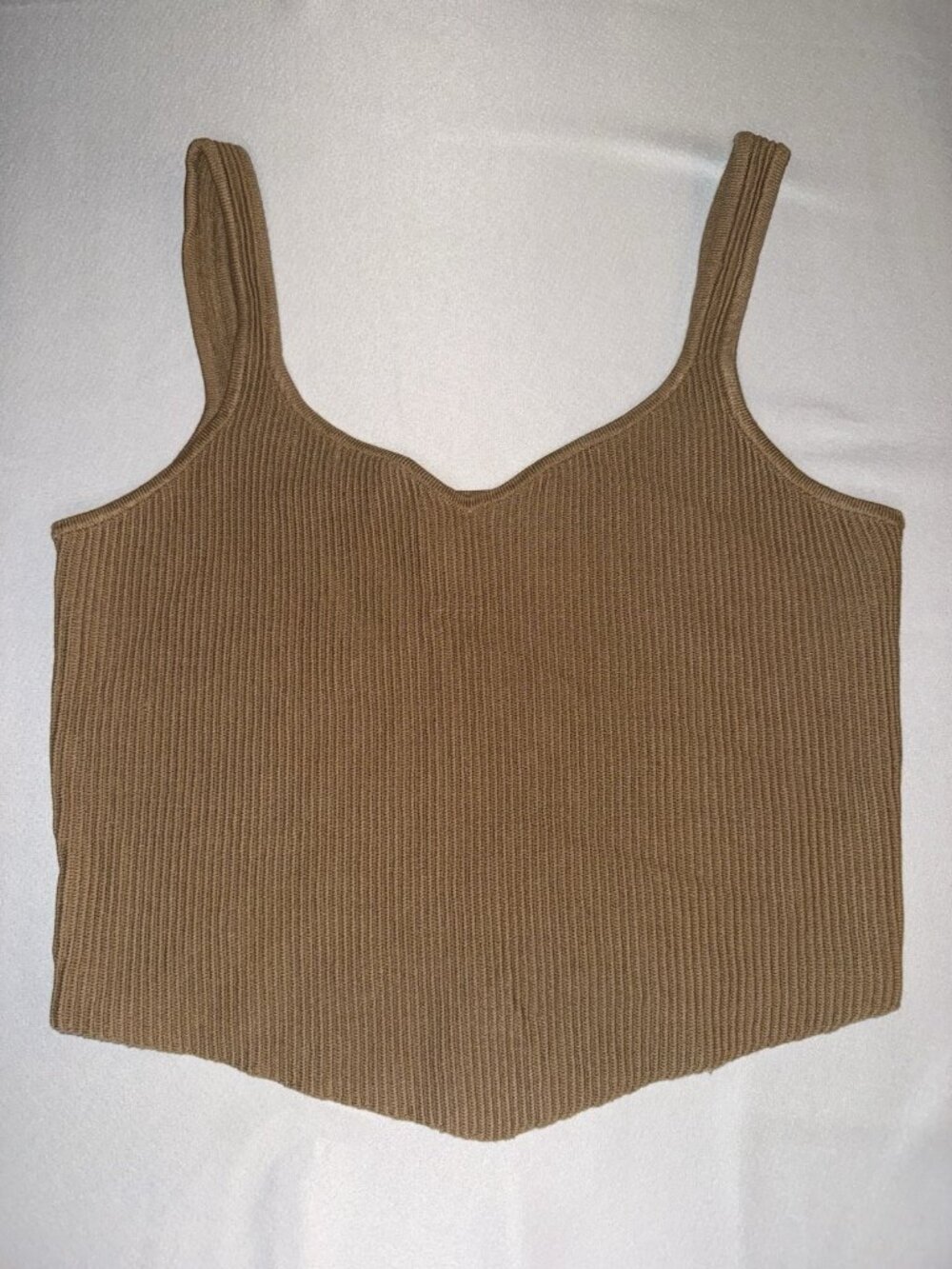 Women's Promise The Label Beige Brown Shaper Fit Rib-Knit Corset Tank Top Size L